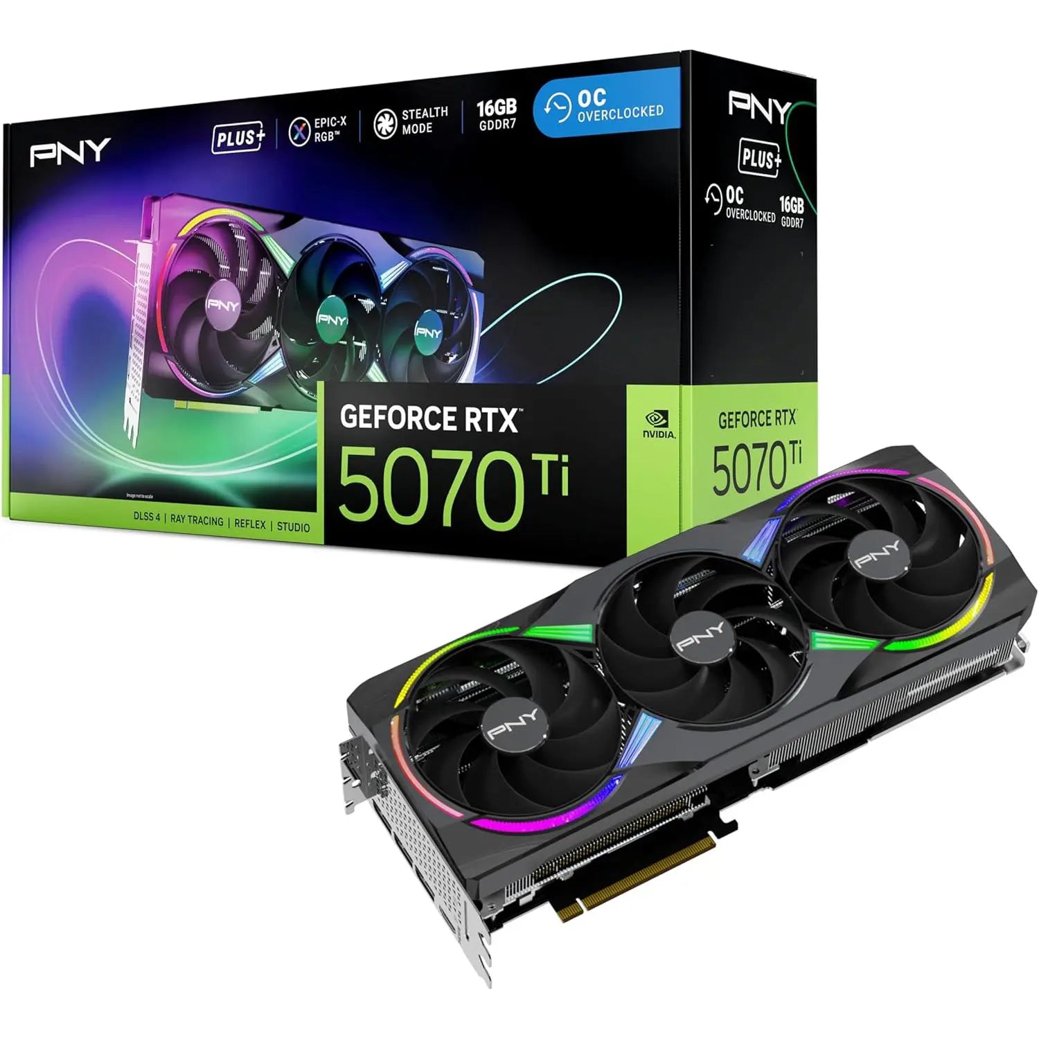 PNY GeForce RTX 5070 Ti 16GB Epic-X RGB Plus OC Graphics Card