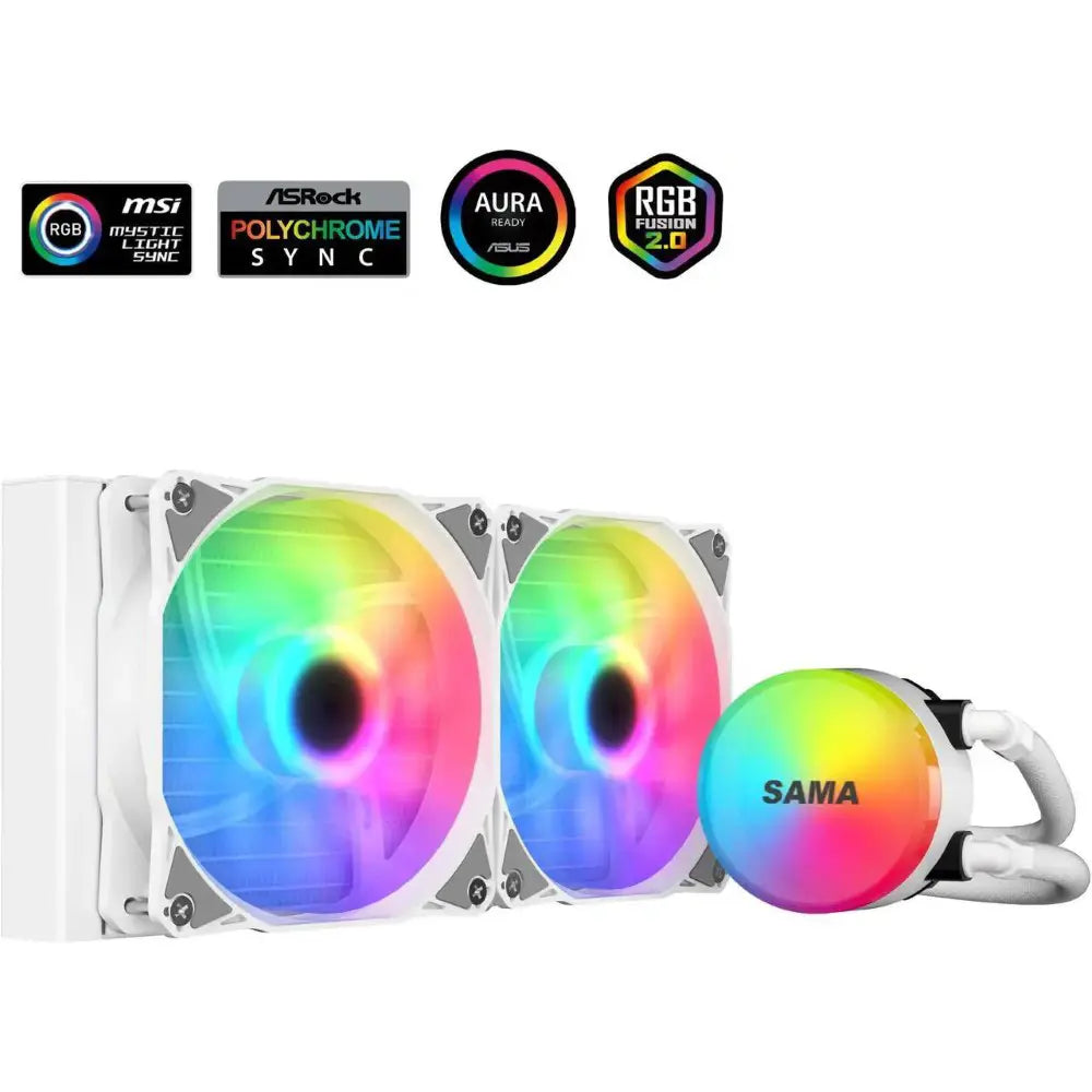 Sama SL240 AIO 240mm Liquid CPU Cooler - White