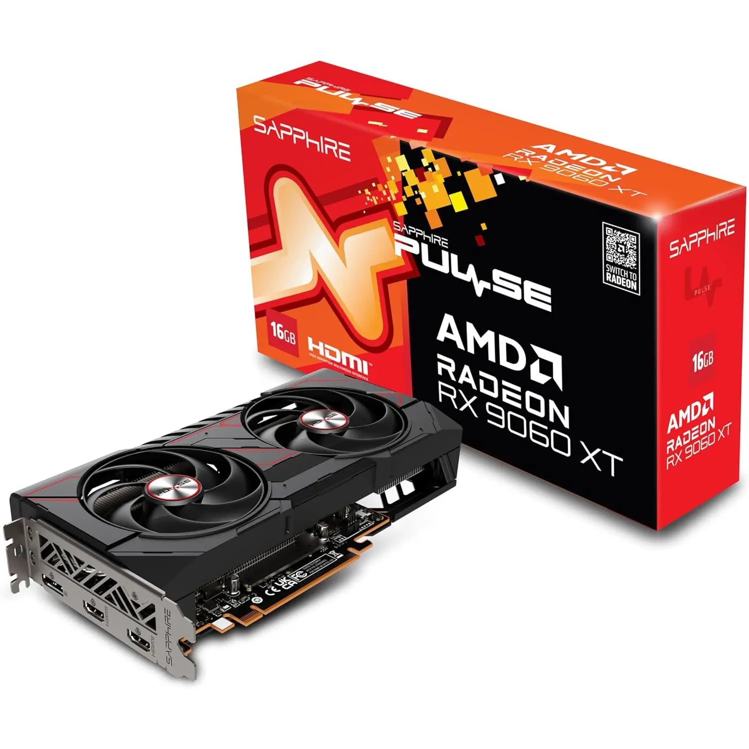 Sapphire Pulse AMD Radeon RX 9060 XT OC 16GB GDDR6 Graphics Card