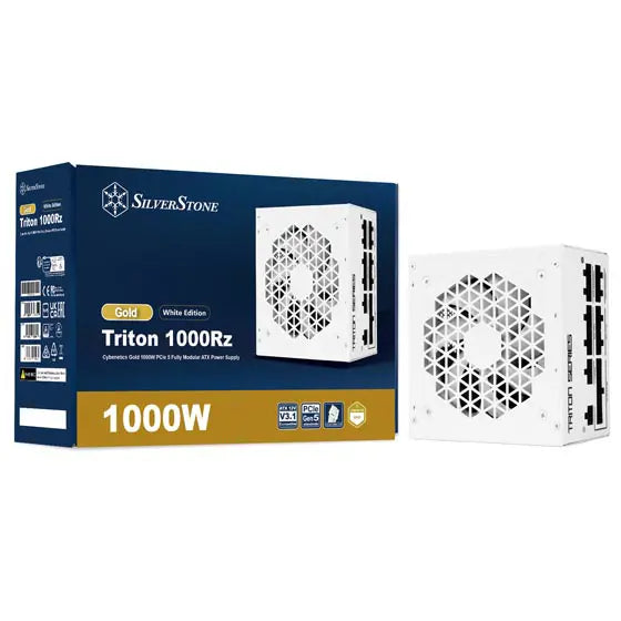 SilverStone Triton 1000Rz Cybenetics Gold 1000W ATX 3.1 PCIe 5 Fully Modular Power Supply - White