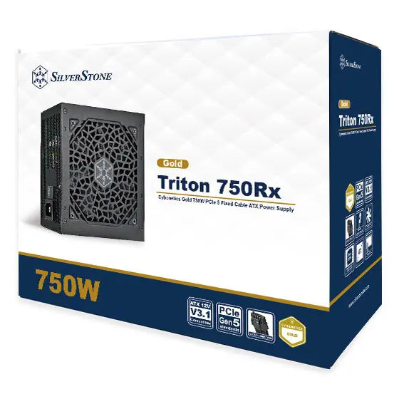 SilverStone Triton 750Rx Cybenetics Gold 750W PCIe 5 ATX 3.1 Power Supply