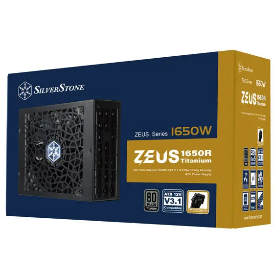 SilverStone Zeus 1650R Titanium 80 Plus Titanium 1650W ATX 3.1 & PCIe 5 Fully Modular Power Supply