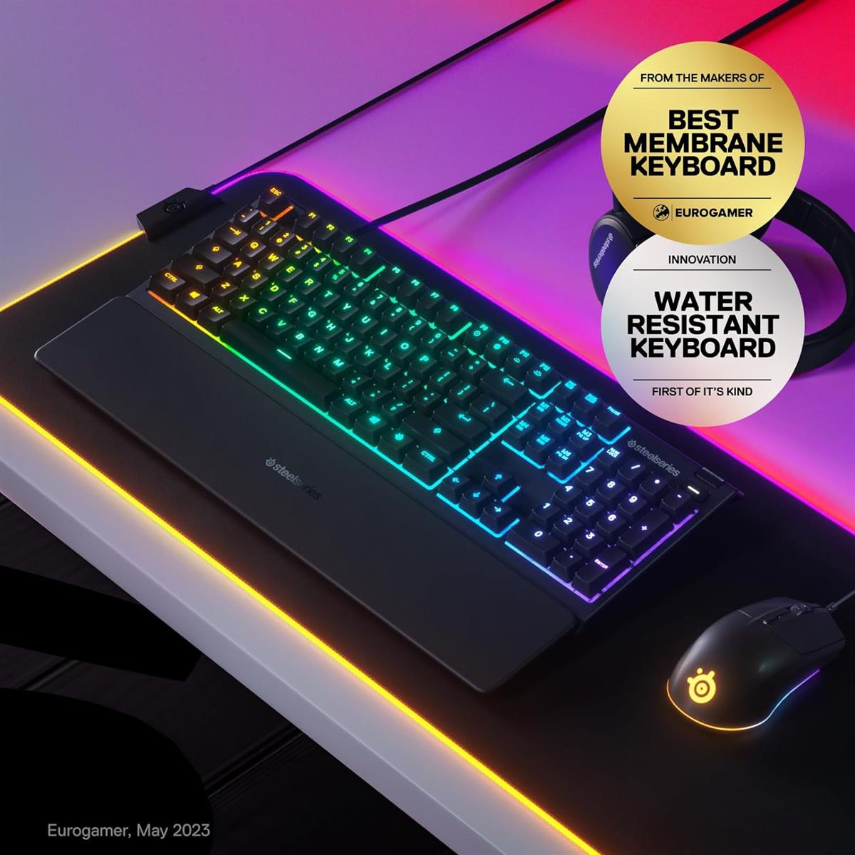 Steelseries Apex 3 Whisper-Quiet Switches Full Size Gaming Keyboard - PakByte Computers  