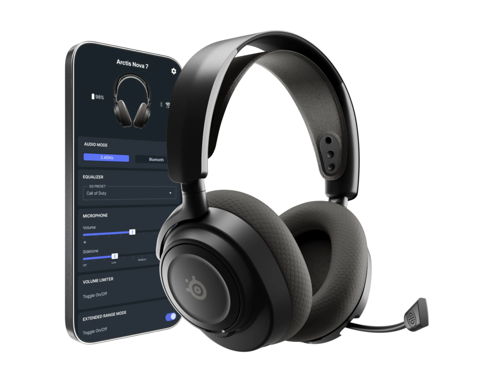 SteelSeries Arctis Nova 7 Wireless Gen 2 Multi-Platform Gaming Headset - Black