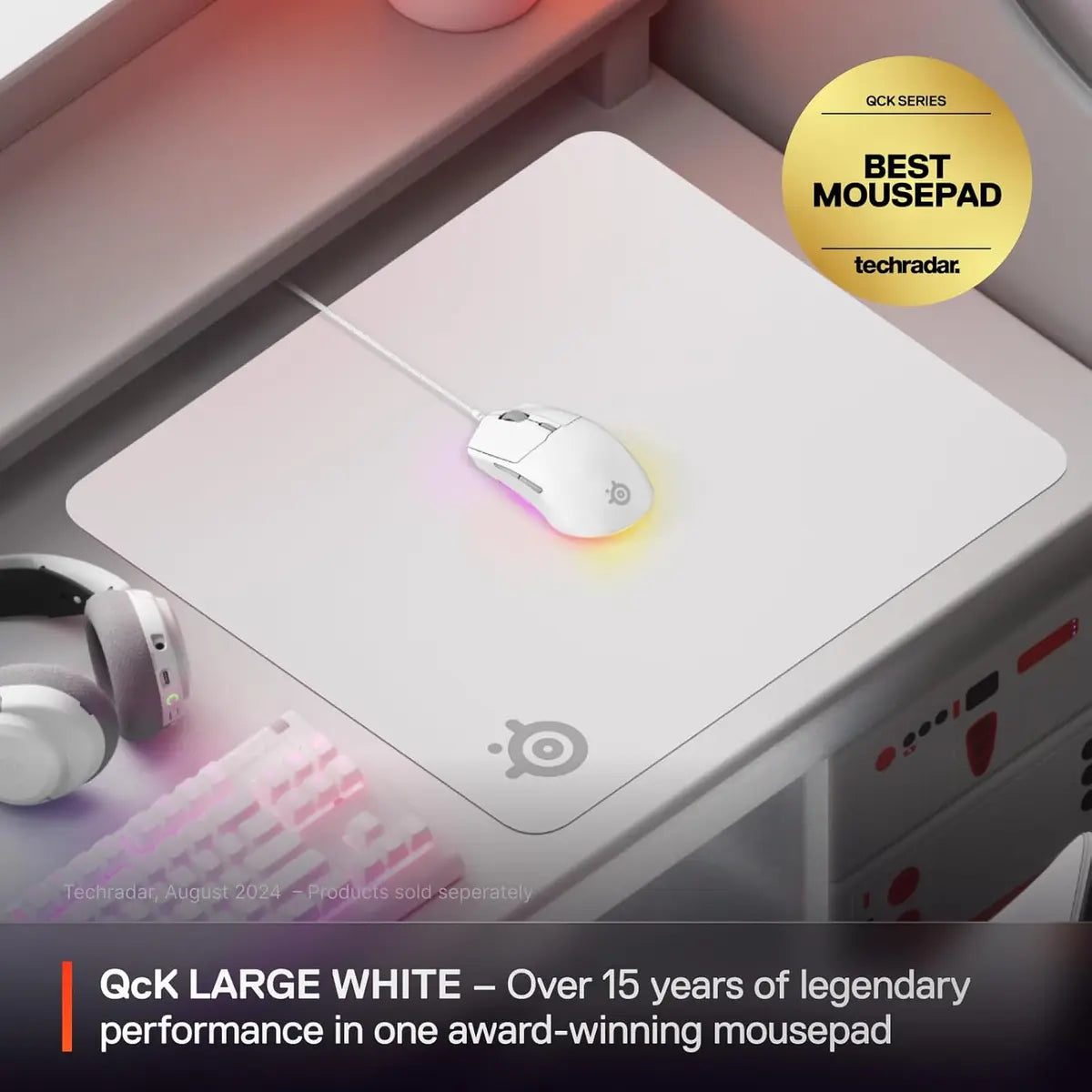 SteelSeries QcK Cloth Gaming Mouse Pad - White