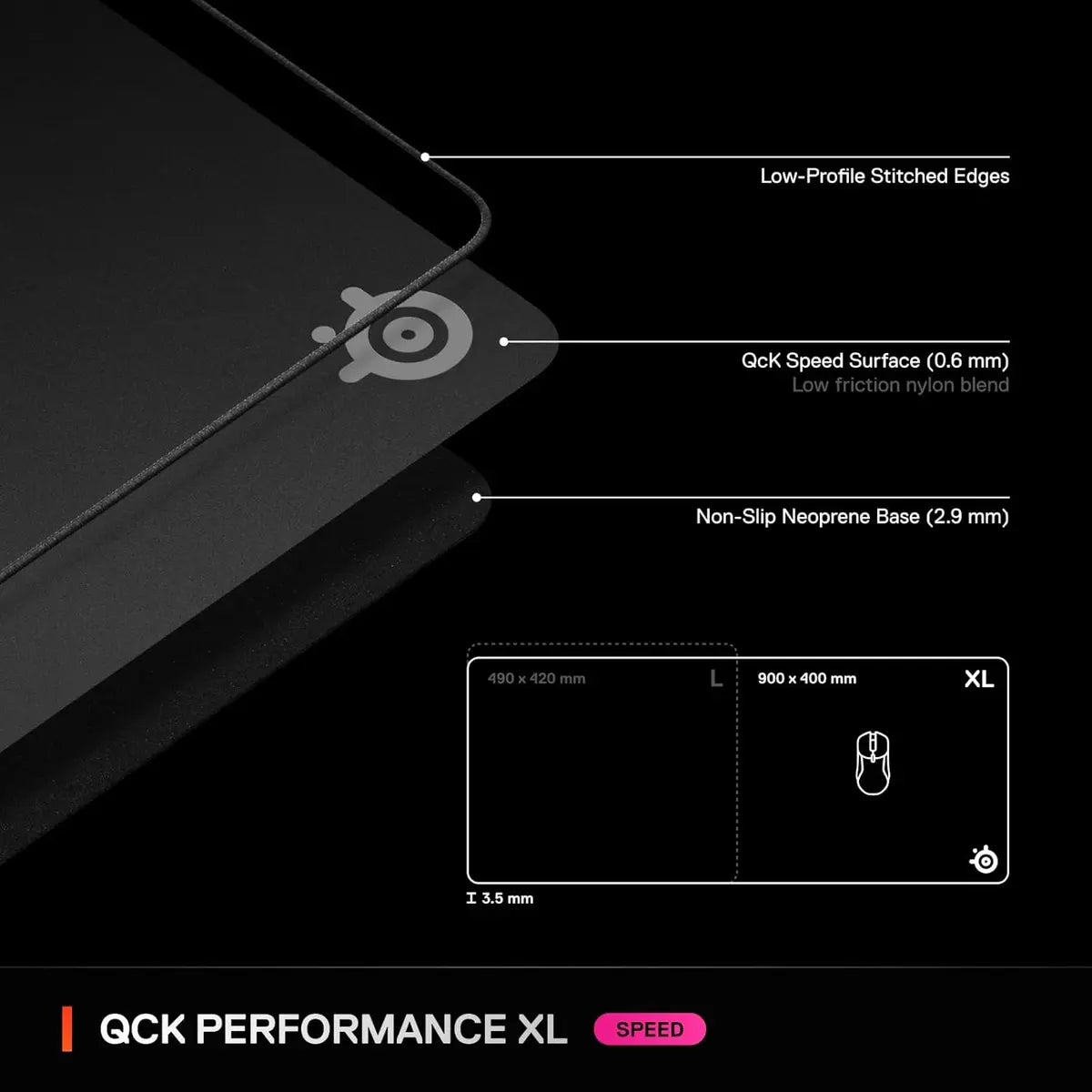 SteelSeries QcK XL Performance Speed Gaming Mousepad