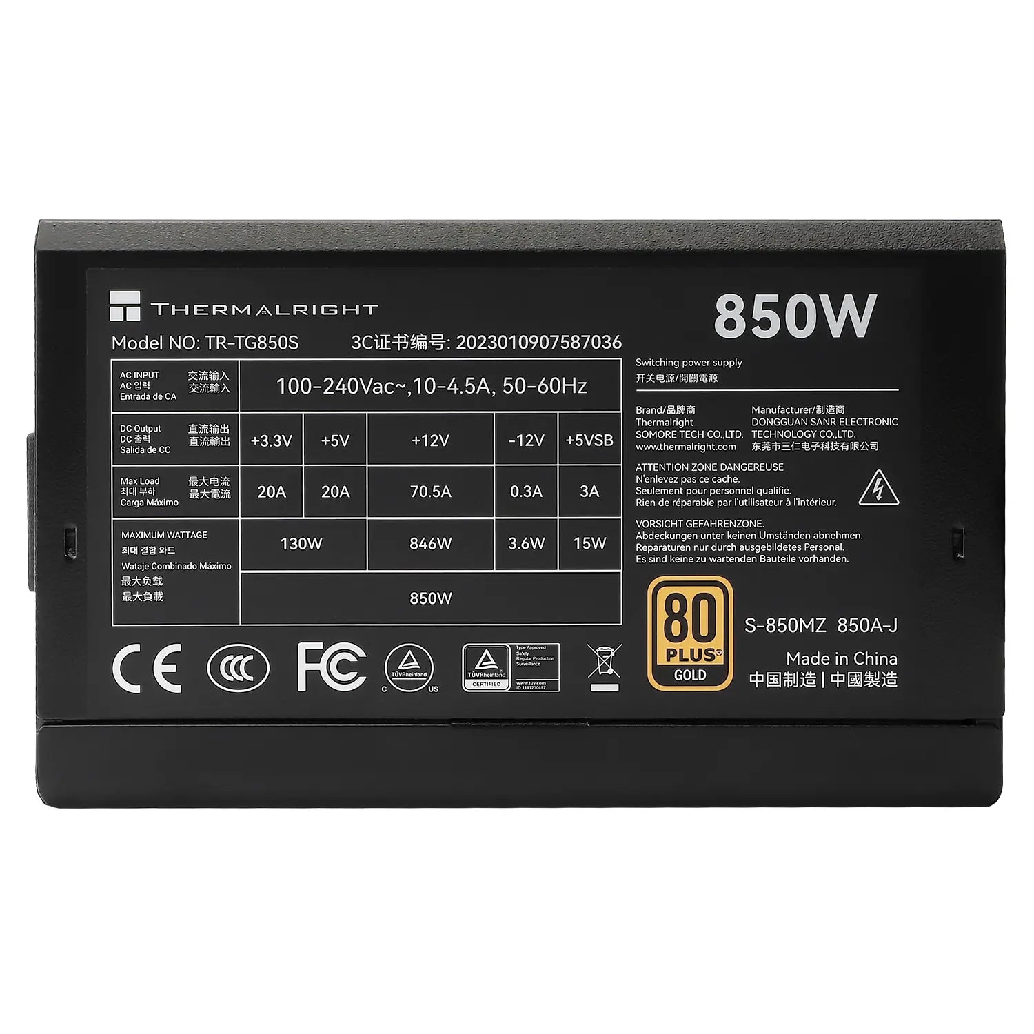 Thermalright TG-850S 850W 80 Plus Gold Power Supply