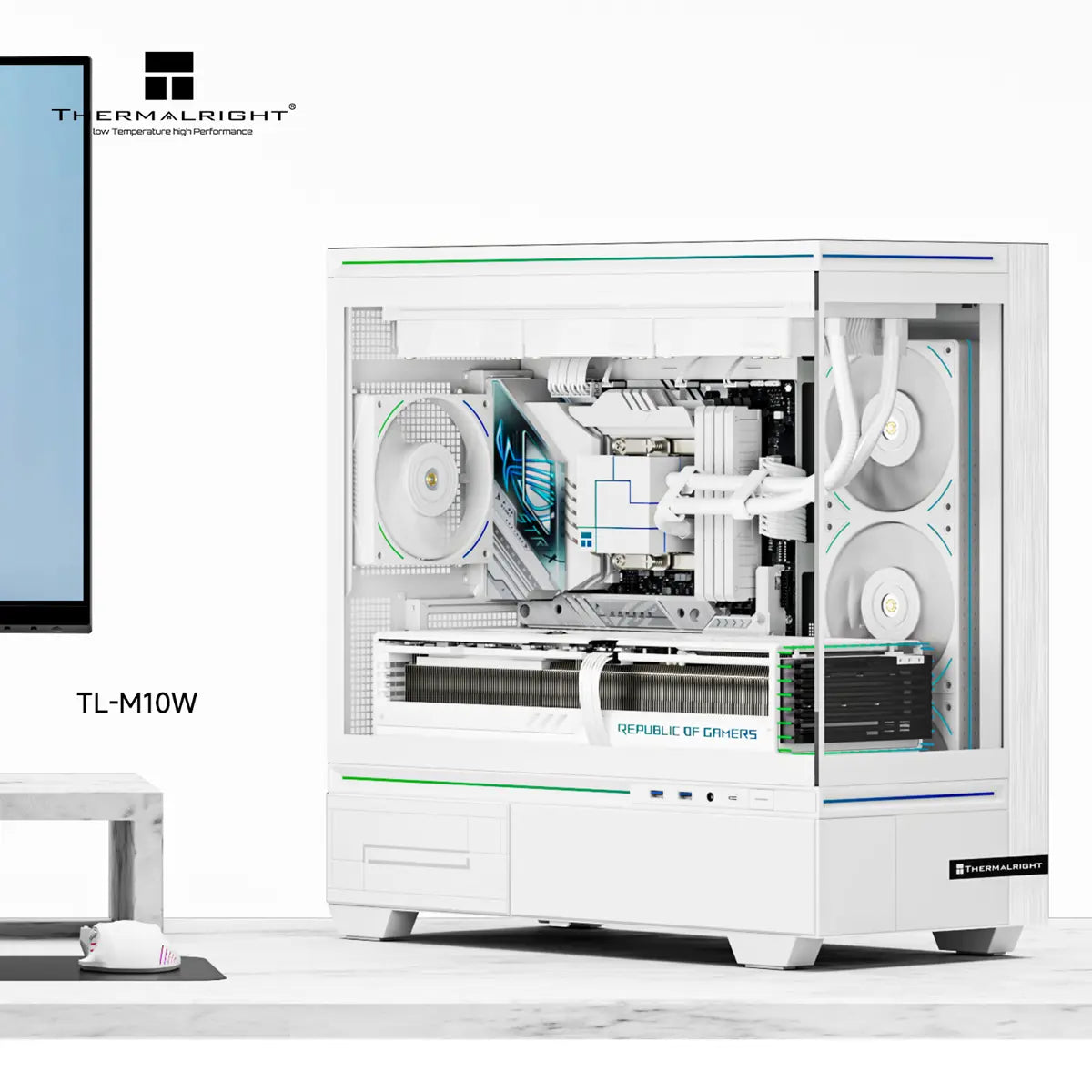 Thermalright TL-M10W Mid-Tower Micro-ATX Gaming Case - White