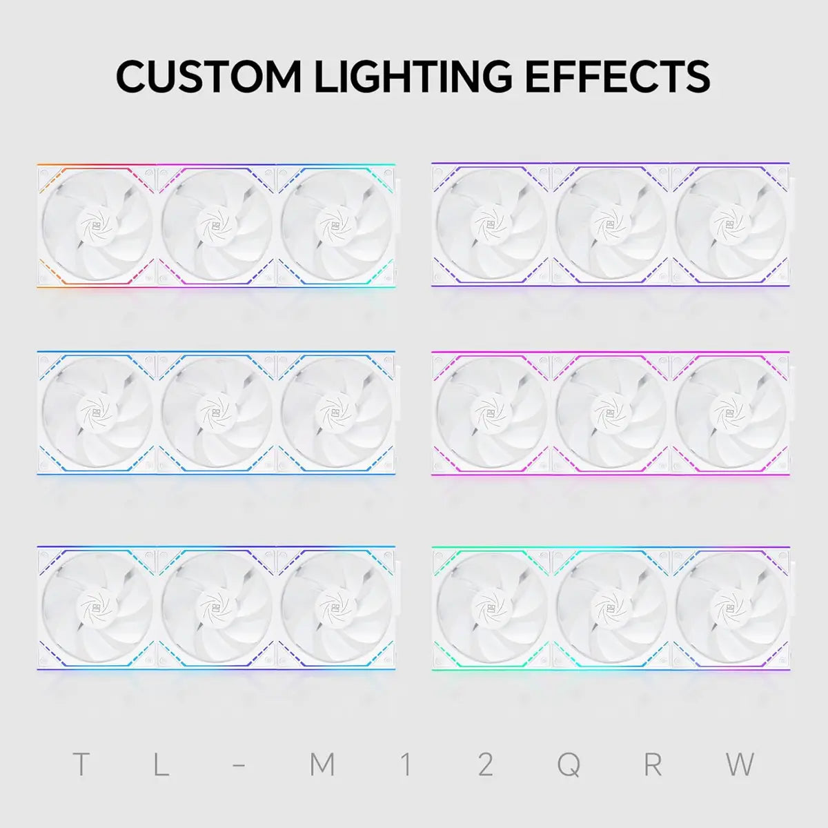 Thermalright TL-M12QRW X3 120mm PC Reverse Blade Case Fans - White