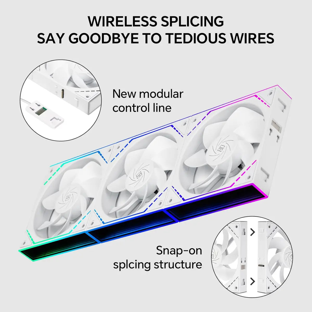 Thermalright TL-M12QRW X3 120mm PC Reverse Blade Case Fans - White