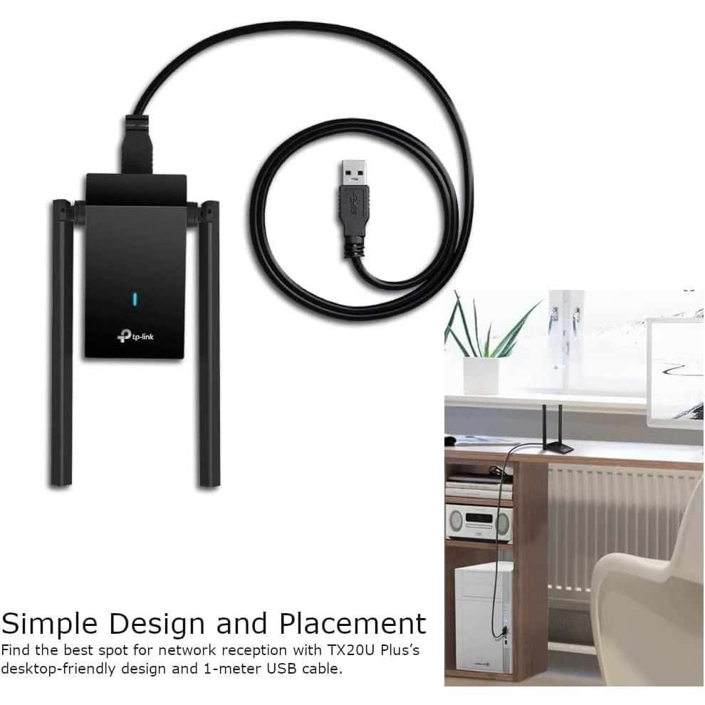 TP-Link Archer TX20U Plus AX1800 Wi-Fi 6 Dual Antennas High Gain Wireless USB 3.0 Adapter - PakByte Computers  