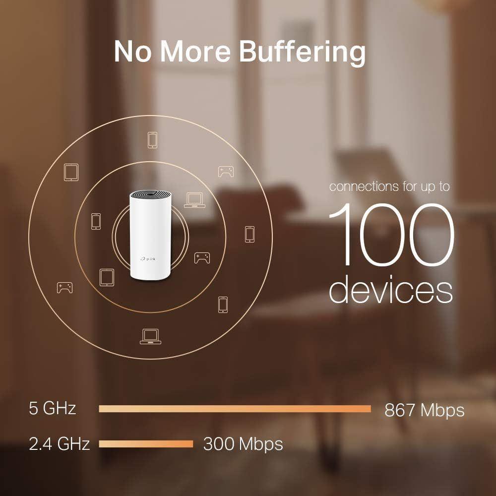 TP-Link Deco M4 (1-Pack) Wi-Fi 5 Router, Dual Band Up to 1167 Mbps, Wifi Extender as Add on
