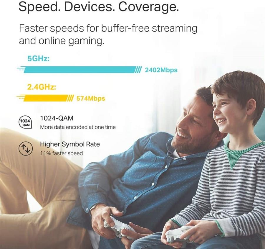 TP-Link Deco X60 AX5400 Whole Home Mesh Wi-Fi 6 System (3 Pack)