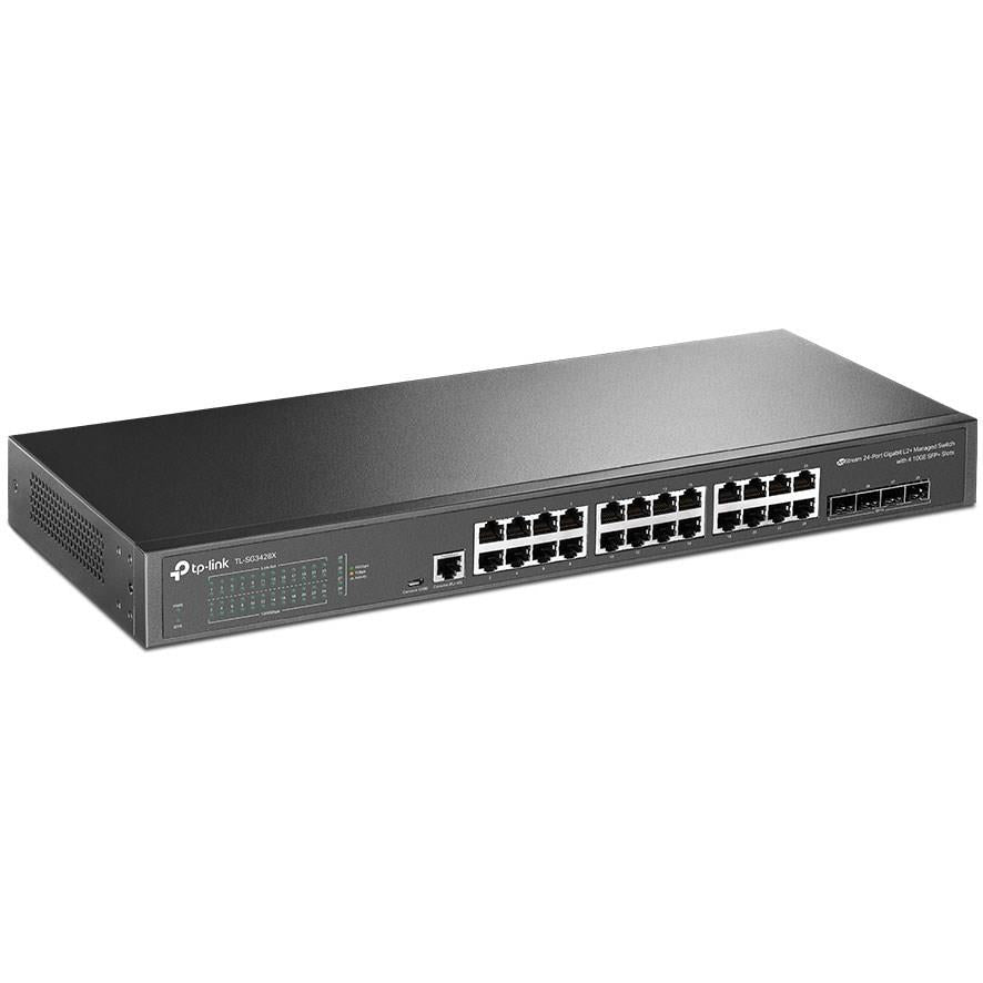 TP-Link TL-SG3428X JetStream 24-Port Gigabit 4 10GE SFP + Slots L2+ Managed Switch