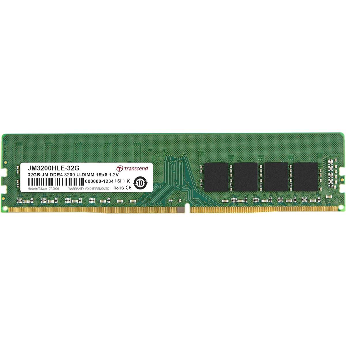 Transcend JetFlash 32GB 3200MHz C22 DDR4 U-DIMM Desktop Memory