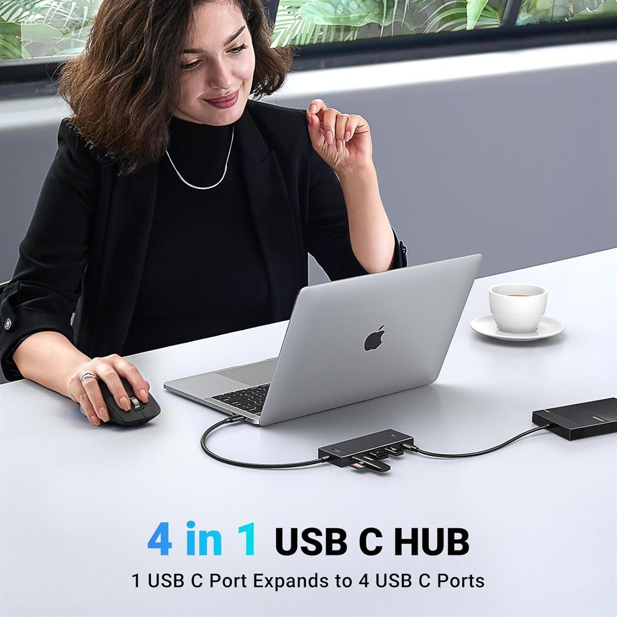Ugreen 10Gbps USB-C Hub, USB C Splitter with 4 USB C Ports, USB-C to USB C 3.2 Hub Multiport Adapter