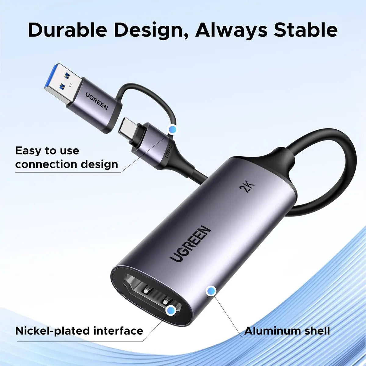 Ugreen 2K@30Hz 1080P 60FPS Video Capture Card
