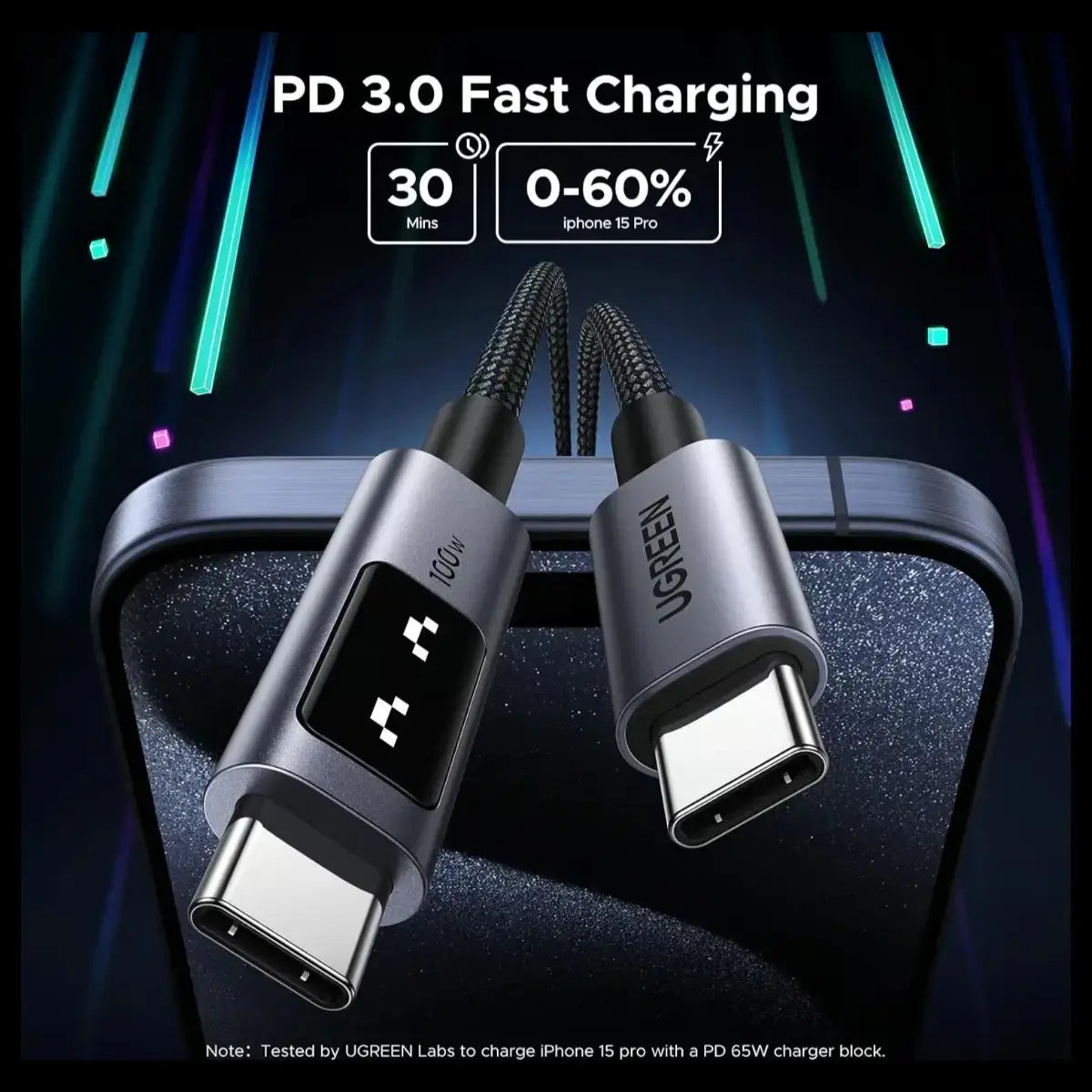 Ugreen Uno 100W USB-C to USB-C Charger Cable - 2 Meter