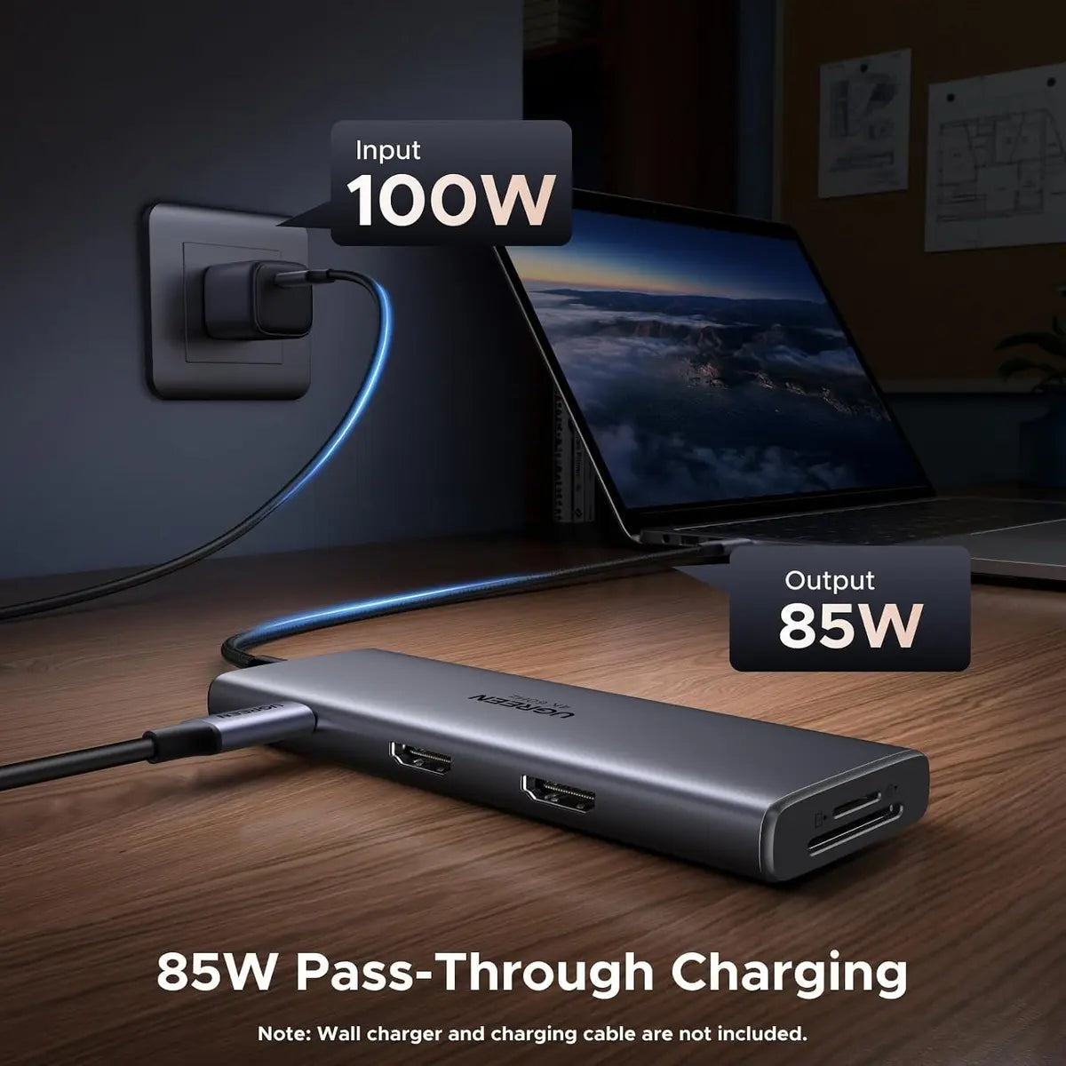 Ugreen 85774 USB-C Docking Station Dual Monitor, 9-in-1 Aluminum Dock