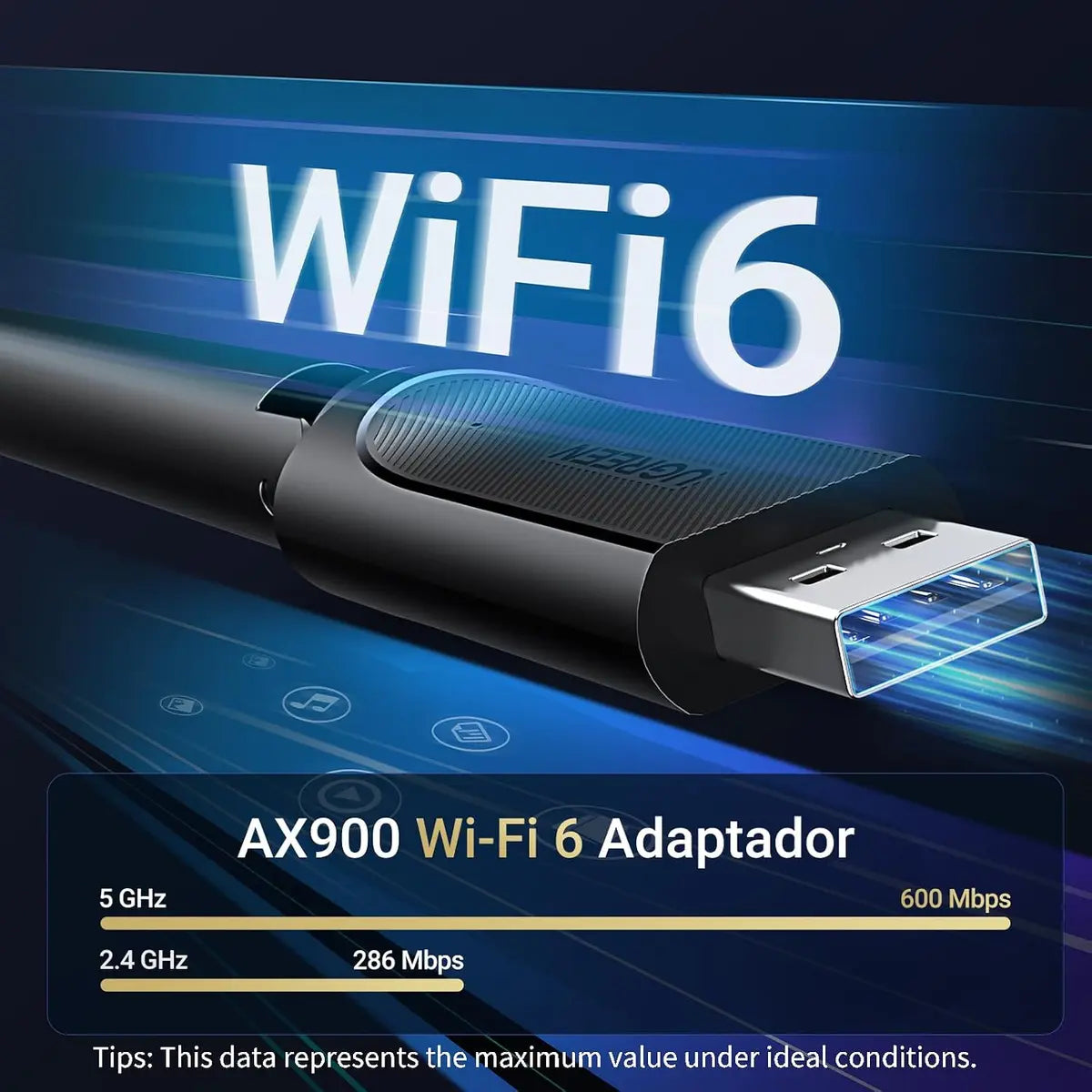 Ugreen 35265 AX900 USB High-Gain Dual Band Wi Fi Adapter