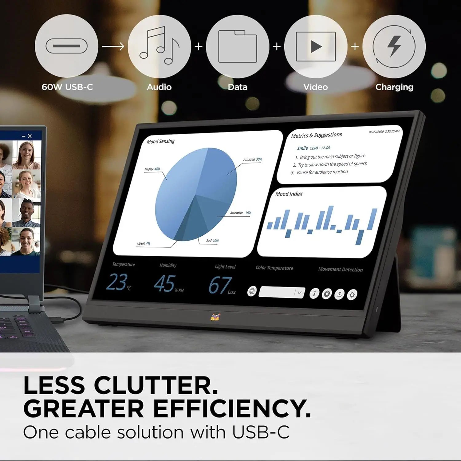 ViewSonic VA1655 15.6" 1080p FHD IPS Portable Monitor with Built-in Stand