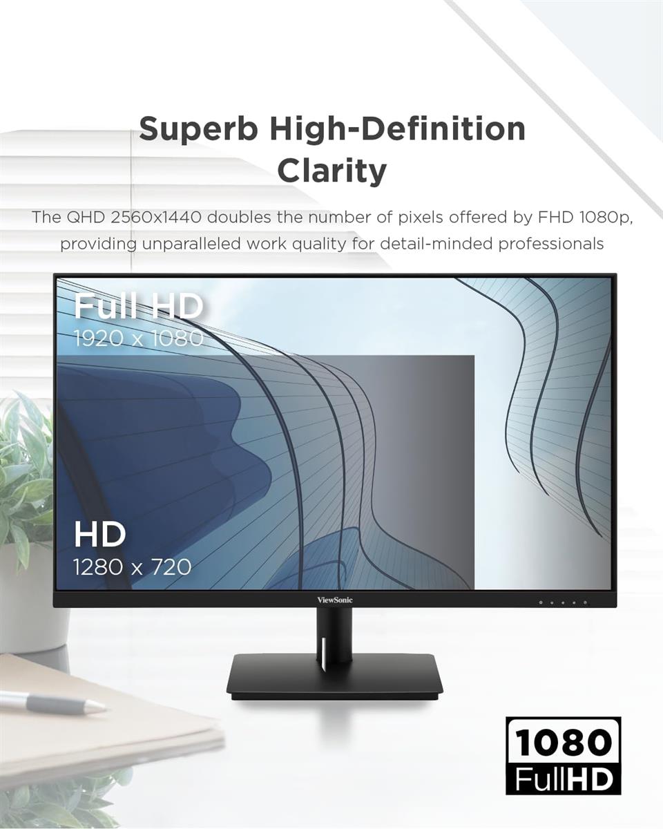 ViewSonic VA270A-H - 120Hz 1080p Full HD IPS 27" Monitor with Fast 1ms Response Time - PakByte Computers  