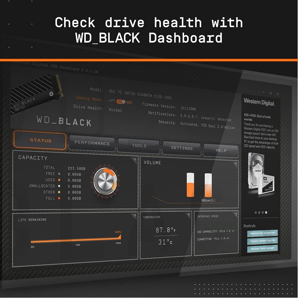 Western Digital Black 2TB SN850 NVMe Internal Gaming SSD